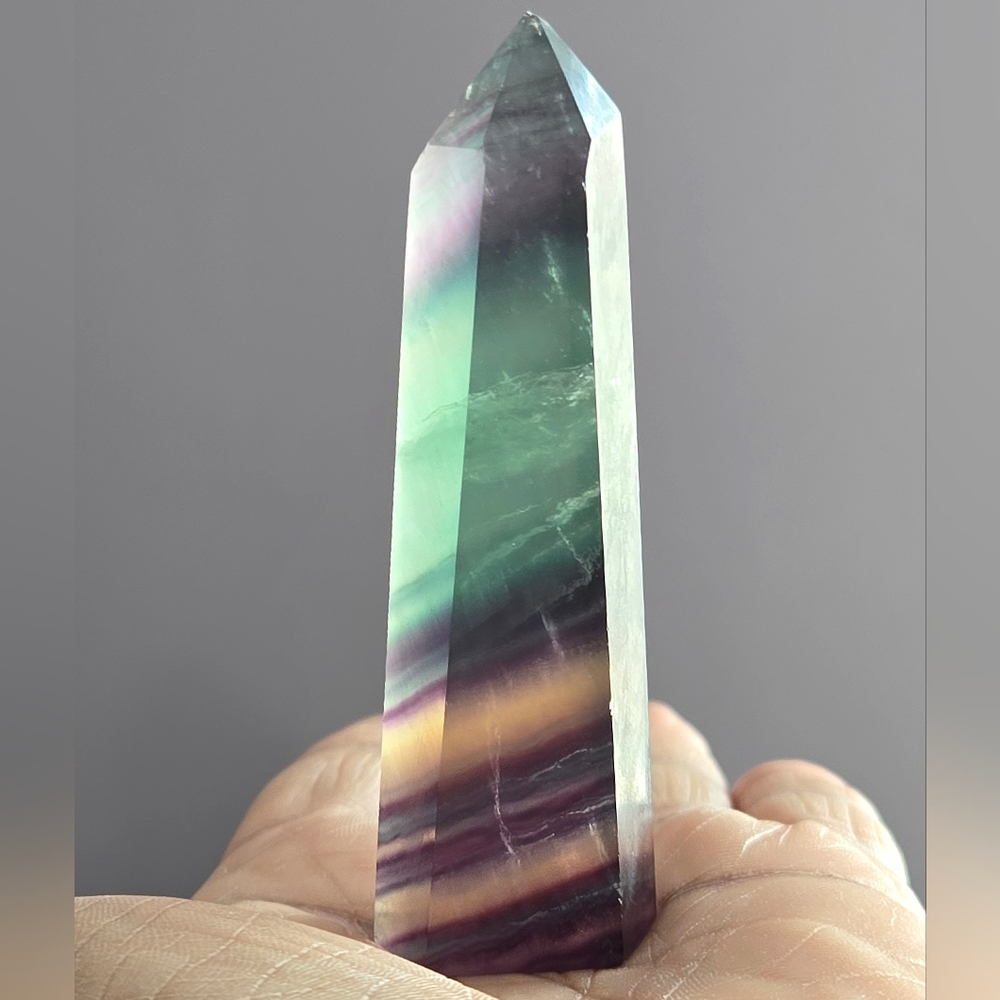 Matte Fluorite Crystal Point Tower